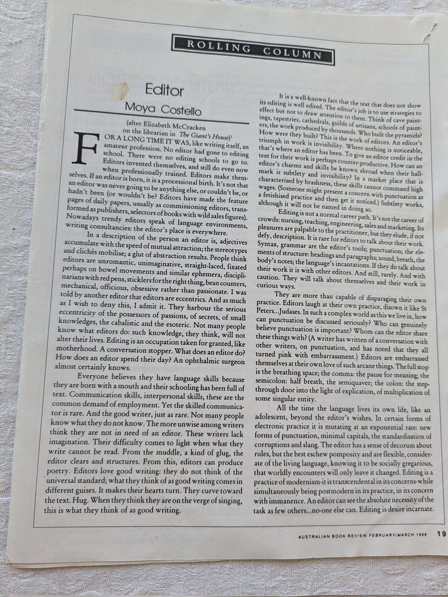 Moya Costello (PhD/Dr): Writer (@moya_costello) on Twitter photo <a href="/dan_sinykin/">Dan Sinykin</a> <a href="/AustBookReview/">Australian Book Review</a> in 1999. Currently sitting in an unpublished collection of essays or hybrid prose <a href="/dan_sinykin/">Dan Sinykin</a> <a href="/AustBookReview/">Australian Book Review</a> in 1999. Currently sitting in an unpublished collection of essays or hybrid prose