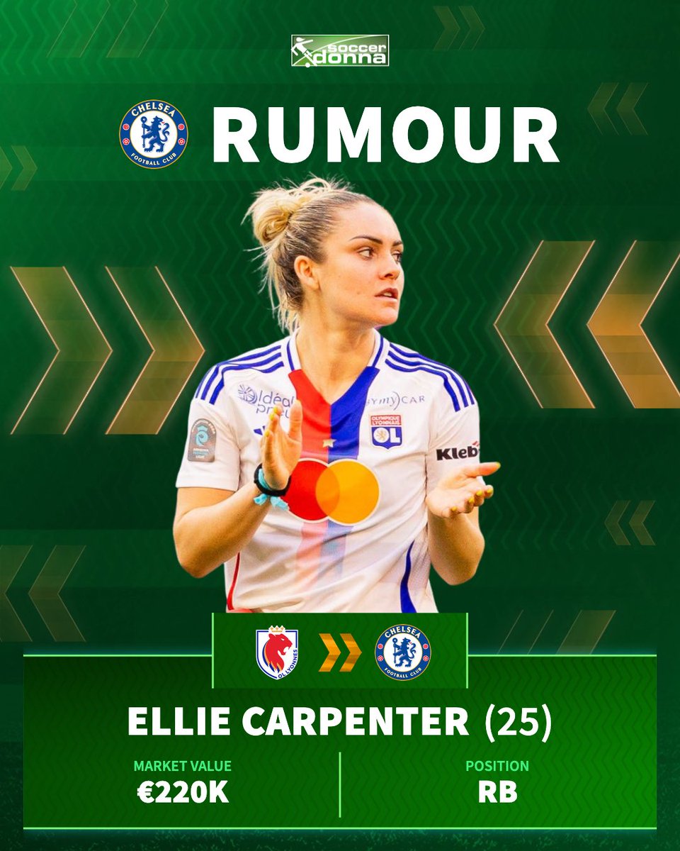 soccerdonna's tweet image. According to @leparisien , Chelsea have made a request to sign Ellie Carpenter from OL Lyonnes. The French club is said to have inquired about Ashley Lawrence in return 👀
