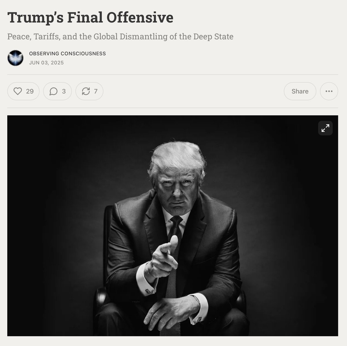 BadlandsMedia_'s tweet photo. Trump's Final Offensive
Peace, Tariffs, and the Global Dismantling of the Deep State

By Observing Consciousness 
@holonabove https://t.co/wPVaAnC3OA