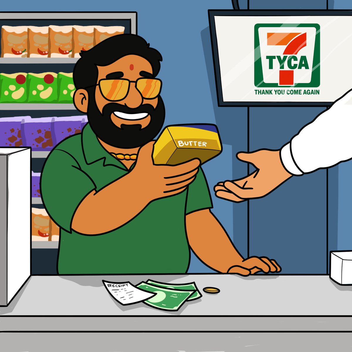 he said ‘how do i get in early’ i handed him butter