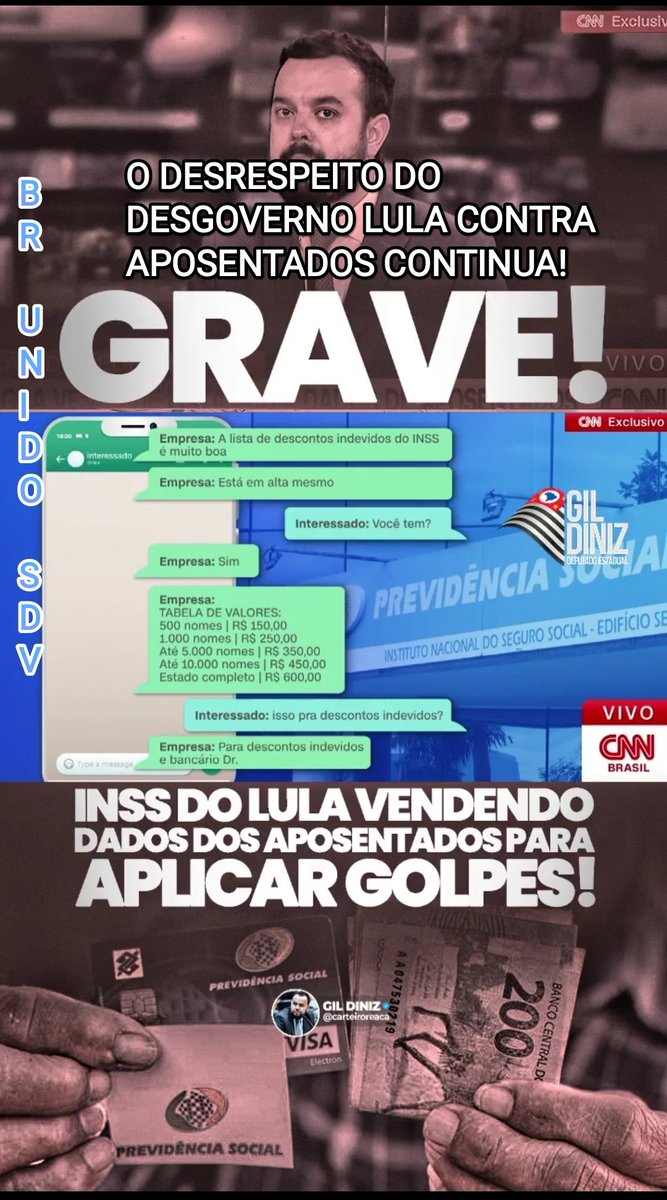 La Fênix (@lafenix61) on Twitter photo #BRUNIDOSDV🇧🇷
CNN: "INSS DO LULA VENDENDO DADOS DOS APOSENTADOS PARA APLICAR GOLPES!"
<a href="/Direita_83/">Mito Maníaca 👊🏻🇧🇷</a>
@nuu0204
<a href="/WilliamJPatriot/">🇧🇷William Patriota.'.🇧🇷</a>
<a href="/Fer_Dem83/">Fernanda Demétrio🇧🇷</a>
<a href="/Fernand80013911/">Fernanda</a>
<a href="/silveira50/">LENA BASSANI</a>
<a href="/LeilaLicio/">🇧🇷Leila Dias Licio🇧🇷</a>
<a href="/REJLYR/">`✵•.¸,✵°✵.。.✰ RÊ LYRIO B22 25 K ✰.。.✵°✵,¸.•✵´</a>
<a href="/denisegouveia3/">denise gouveia</a>
<a href="/ALSBW01/">❀ᬁ𝑨𝒏𝒂𑜞᭄ᬁ 𝑩𝒂𝒏𝒌𝒆𝒓 🪄</a>
<a href="/SimplesmenteRe/">ReGina 🇧🇷✨</a>
<a href="/IreteSouza/">Irete de Souza</a>
<a href="/LaFenix61/">La Fênix</a> #BRUNIDOSDV🇧🇷
CNN: "INSS DO LULA VENDENDO DADOS DOS APOSENTADOS PARA APLICAR GOLPES!"
<a href="/Direita_83/">Mito Maníaca 👊🏻🇧🇷</a>
@nuu0204
<a href="/WilliamJPatriot/">🇧🇷William Patriota.'.🇧🇷</a>
<a href="/Fer_Dem83/">Fernanda Demétrio🇧🇷</a>
<a href="/Fernand80013911/">Fernanda</a>
<a href="/silveira50/">LENA BASSANI</a>
<a href="/LeilaLicio/">🇧🇷Leila Dias Licio🇧🇷</a>
<a href="/REJLYR/">`✵•.¸,✵°✵.。.✰ RÊ LYRIO B22 25 K ✰.。.✵°✵,¸.•✵´</a>
<a href="/denisegouveia3/">denise gouveia</a>
<a href="/ALSBW01/">❀ᬁ𝑨𝒏𝒂𑜞᭄ᬁ 𝑩𝒂𝒏𝒌𝒆𝒓 🪄</a>
<a href="/SimplesmenteRe/">ReGina 🇧🇷✨</a>
<a href="/IreteSouza/">Irete de Souza</a>
<a href="/LaFenix61/">La Fênix</a>