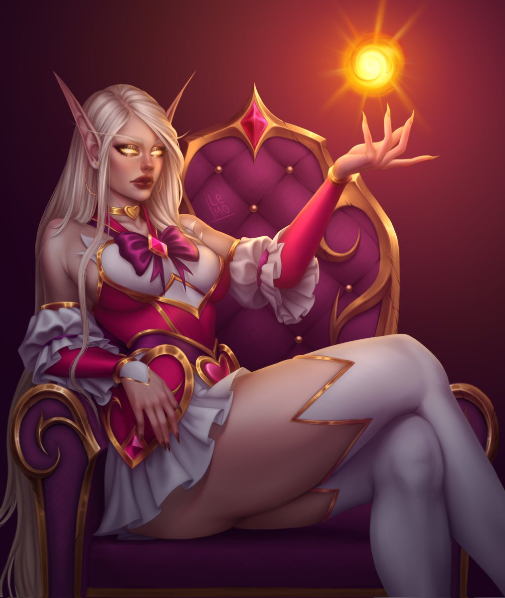 Still one of my favorite art pieces of my OC Pally Zerenah drawn by the incredibly talented @/WTF_Lemonade ❤️

#worldofwarcraft #bloodelf #warcraft #magicalgirl