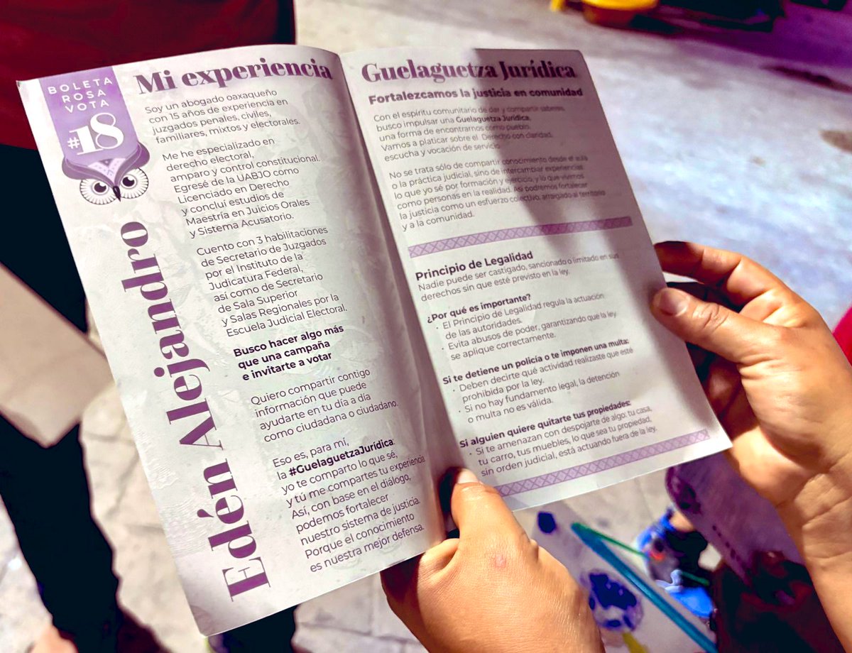 EdenAlejandroAG's tweet photo. Con cada volante entregado y la palabra compartida, confirmé que conocer nuestros #derechos nos fortalece. Esto no termina aquí… 

#Oaxaca, mi compromiso es seguir compartiendo saber, porque la #justicia es para todas las personas, y el conocimiento del #Derecho también. ⚖️🦉📚 https://t.co/IiEquBUdml