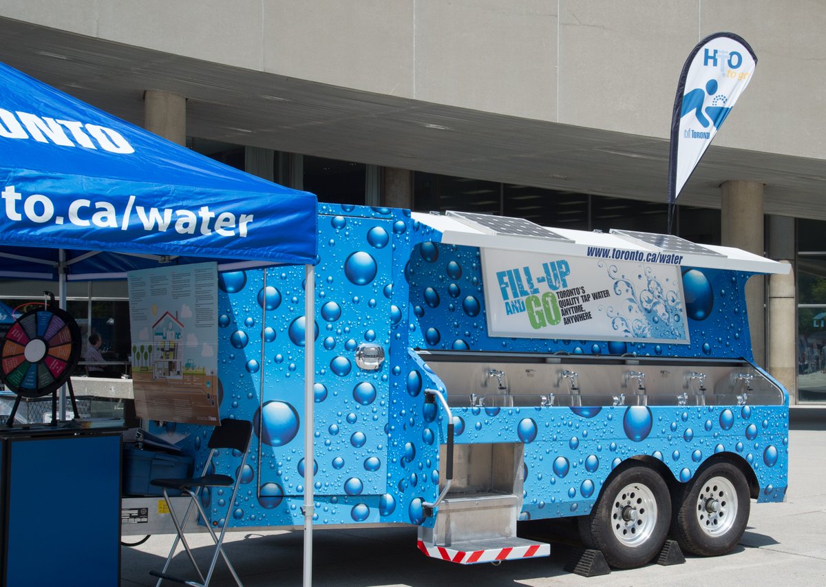 cityoftoronto's tweet photo. #DYK It costs less than one cent to fill up a reusable water bottle with #CityofTO tap water? 

Visit the #HTOtoGo water trailer during our Bike to Work event at Nathan Phillip Square tomorrow and learn more about Toronto’s healthy tap water. https://t.co/CaN0Vy4xRo