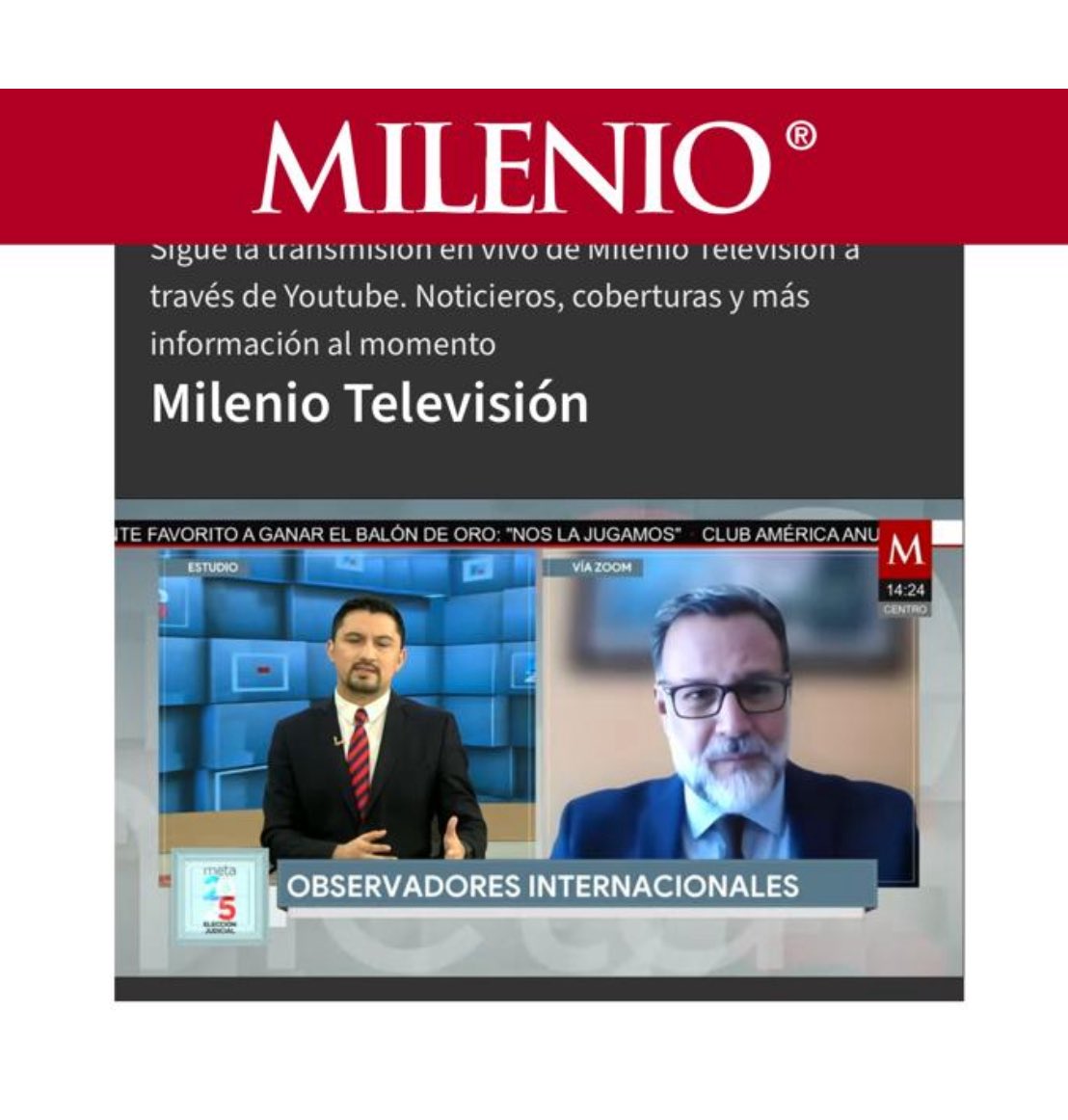 Maximo Alberto Zaldivar Calderon (@maxzal2012) on Twitter photo Muchas gracias a <a href="/mileniotv/">Milenio Televisión</a> y a <a href="/joel_valdezn/">Joel Valdez</a> por la oportunidad de conversar un poco sobre las #EleccionesJudiciales del pasado Domingo en Mexico. 🇲🇽 Muchas gracias a <a href="/mileniotv/">Milenio Televisión</a> y a <a href="/joel_valdezn/">Joel Valdez</a> por la oportunidad de conversar un poco sobre las #EleccionesJudiciales del pasado Domingo en Mexico. 🇲🇽