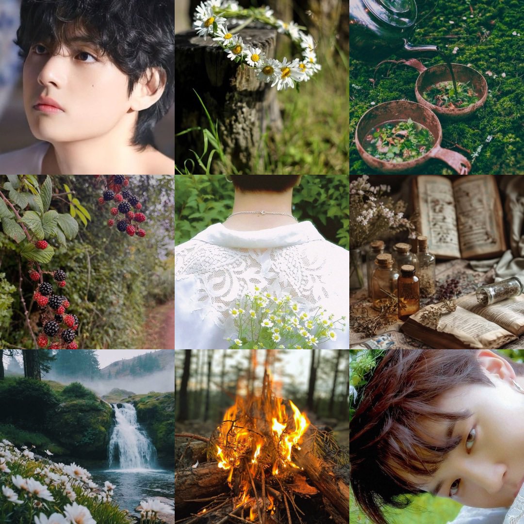Chamomile 

vmin | explicit | chaptered 
fantasy | slice of life | slow burn

Witch Kim Taehyung leads a peaceful and simple life faraway in the mountains. But when he decides to summon a demon, his small world suddenly becomes a bit more complicated.
🔗 ao3.org/works/65798080