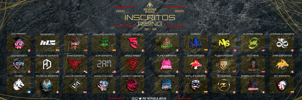 Sean todos bienvenidos! a #REVERSERISING! en esta 4ta Edición de la #Reverse tenemos una competencia muy fuerte por descubrir un nuevo #campeón! 🏆
... O un Bicampeón? 
Quien cerrará victorioso el año? 

Recuerden seguir las redes de los equipos que estarán compitiendo aquí!:

Y