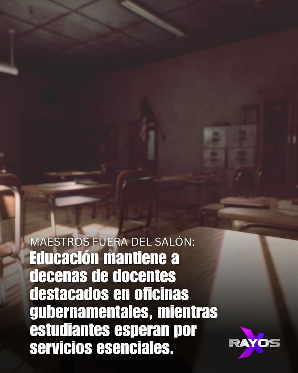📌 30 de los 54 empleados de Educación en destaque son maestros. En una escuela de Coamo, estudiantes de educación especial pasaron el semestre sin clases de Educación Física Adaptada. ¿La razón? El maestro fue asignado al Senado. No hubo sustituto.

#RayosX #TelemundoPR