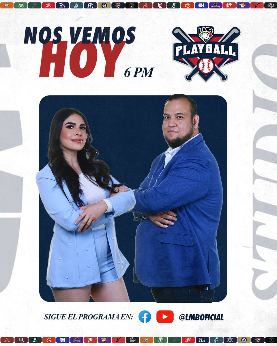 Liga Mexicana de Beisbol (@ligamexbeis) on Twitter photo Martes de Playball con esta gran batería 💥
<a href="/BlancaRios_7/">Blanca Ríos</a> y <a href="/elcampa21/">Emmanuel Campa</a> los esperan a las 6:00 ⏰ con todo el análisis y noticias previas al arranque de la Serie Reto
Nos vemos en ➡️bit.ly/youtubeLMB
#CienAñosSiendoElRey 👑 Martes de Playball con esta gran batería 💥
<a href="/BlancaRios_7/">Blanca Ríos</a> y <a href="/elcampa21/">Emmanuel Campa</a> los esperan a las 6:00 ⏰ con todo el análisis y noticias previas al arranque de la Serie Reto
Nos vemos en ➡️bit.ly/youtubeLMB
#CienAñosSiendoElRey 👑