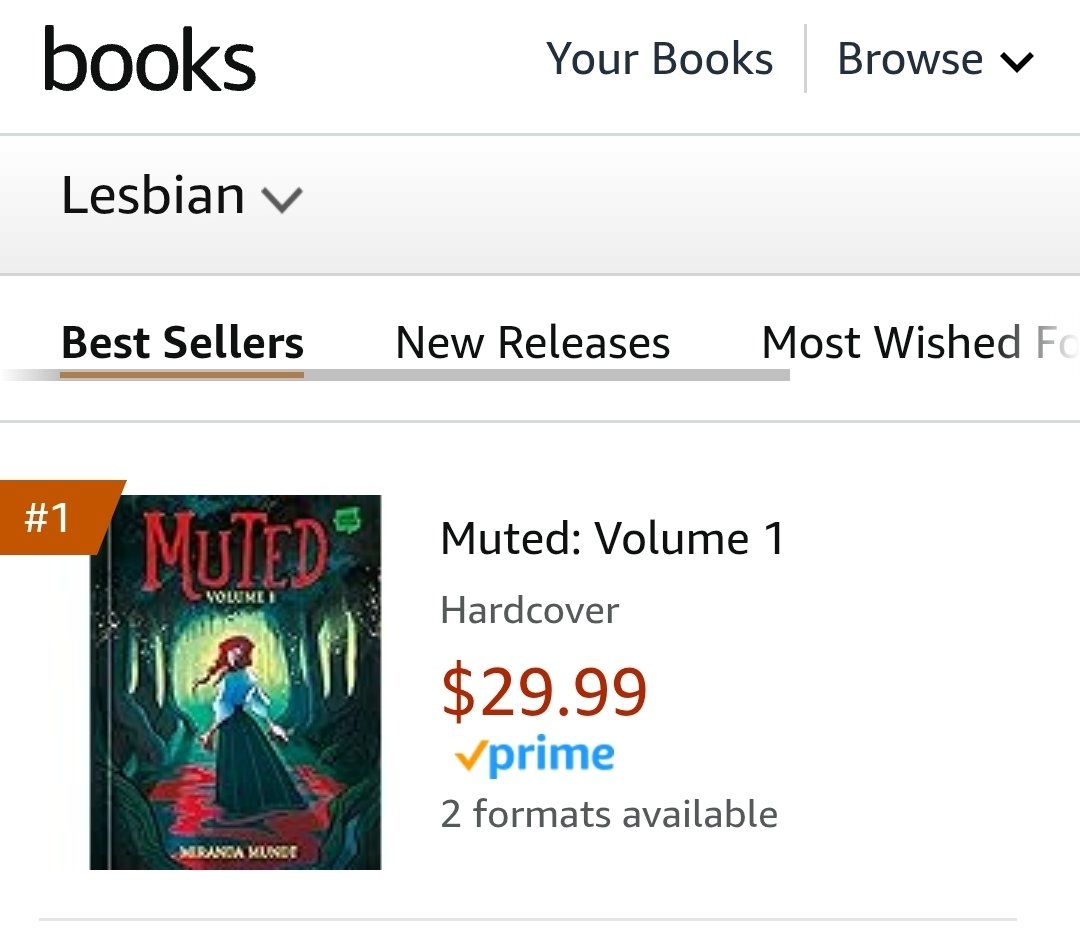 Happy pride muted is #1 in lesbian graphic novels right now let's gooooo 🗣🗣🗣💖💖💖