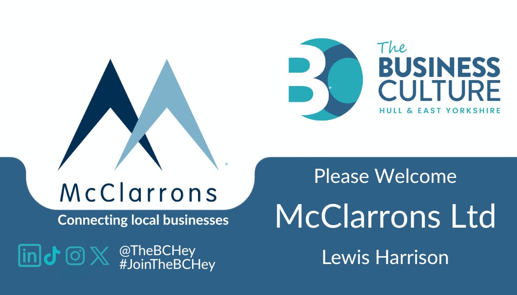 🤝 A warm welcome to <a href="/McClarrons/">McClarrons Ltd</a> as new members to <a href="/TheBCHEY/">The Business Culture HEY</a>  – independent insurance brokers since 1988!

Great to have them join our business community. 
Find out more about us below. 
👉 thebusinessculture.co.uk/hey/join-us
#Hull #Insurance