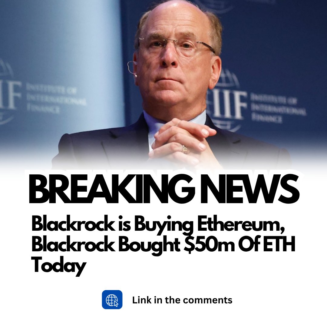 ccncnews's tweet photo. Blackrock Purchased 50 Million Worth Of Ethereum https://t.co/WnZhysdWOe