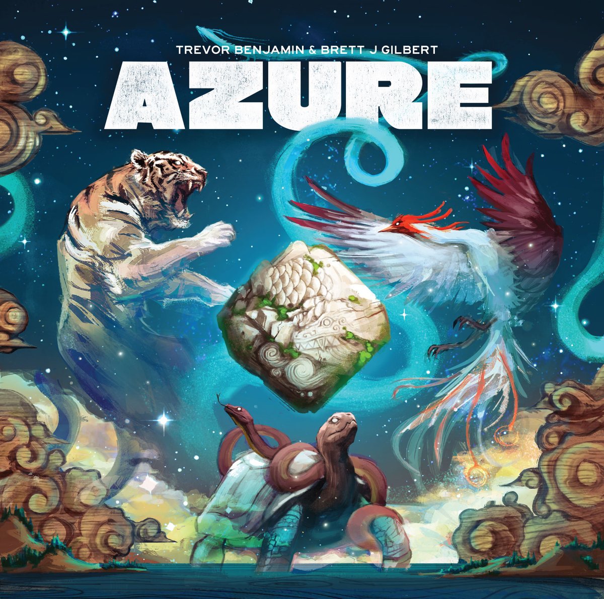 Invoke the four auspicious beasts and channel their energy in a quest for wisdom! 
Azure is from designers <a href="/trevormbenjamin/">Trevor Benjamin</a> and Brett J. Gilbert (the duo behind Mandala, Patterns, and Great Plains) and illustrated by <a href="/kwanchaimoriya/">Kwanchai Moriya</a> and <a href="/brigetteidesign/">Brigette Indelicato</a>  
It's GOOD