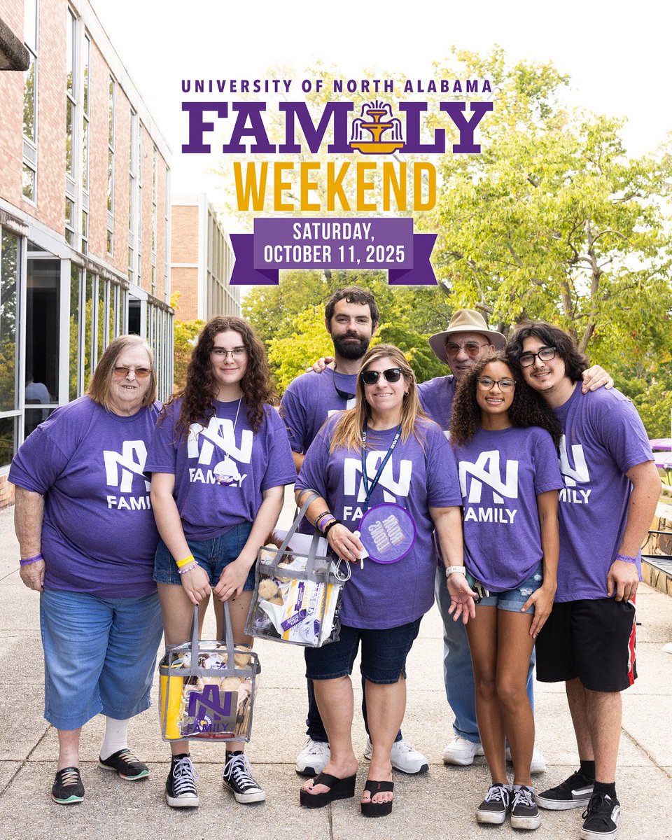 UNA Family Weekend registration is now OPEN! 🦁

RSVP at una.campusesp.com/events/event-9… and bring the whole crew! 👶👧👦👩👨👵👴