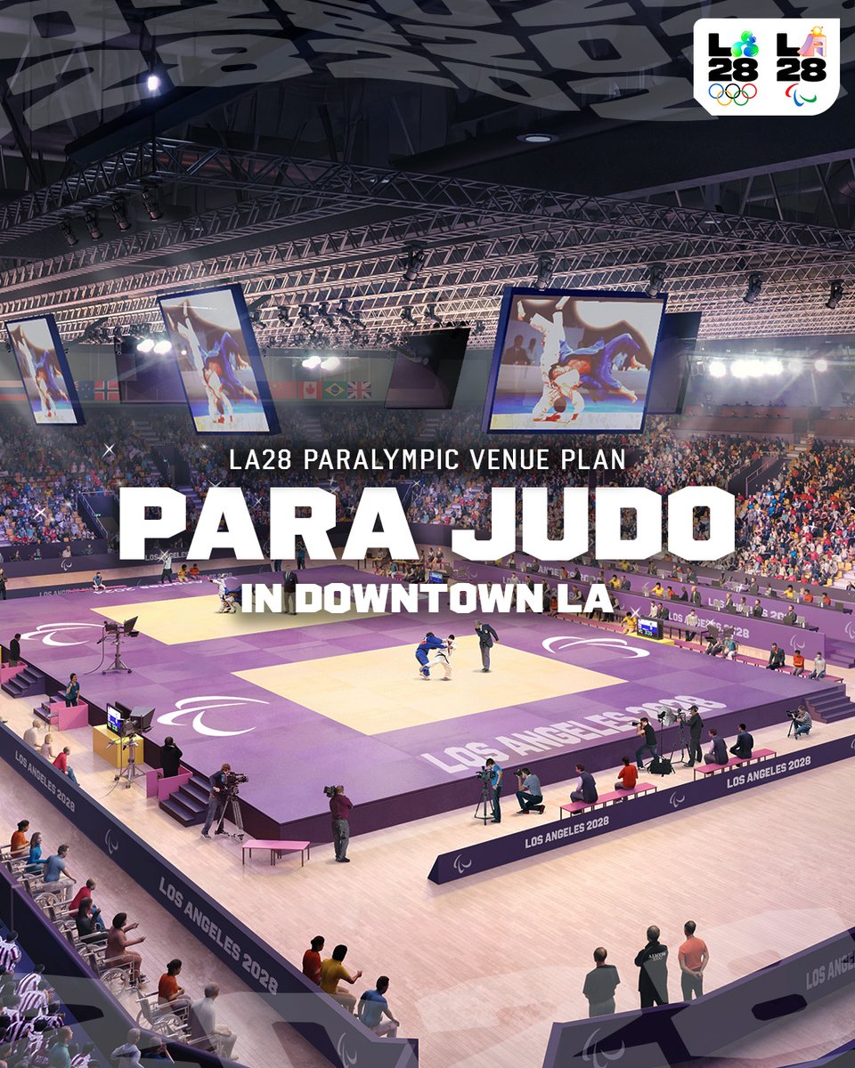 LA28 (@la28) on Twitter photo Throwing big news for Para Judo! 🥋
The tatami will find its home for the 2028 Paralympic Games at the Convention Center in Downtown Los Angeles.
<a href="/Paralympics/">Paralympic Games</a> | <a href="/IBSAJudo/">#Judo 🥋💜</a> | <a href="/ConventionLA/">LA Convention Center</a> Throwing big news for Para Judo! 🥋
The tatami will find its home for the 2028 Paralympic Games at the Convention Center in Downtown Los Angeles.
<a href="/Paralympics/">Paralympic Games</a> | <a href="/IBSAJudo/">#Judo 🥋💜</a> | <a href="/ConventionLA/">LA Convention Center</a>