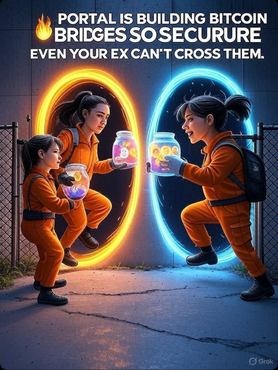 MystMoonic's tweet photo. 🪼Portal is building Bitcoin bridges so secure even your ex can't cross them.😎
#gPORTAL @PortaltoBitcoin
 #BitcoinBridges #CrossChainSecurity #SovereignBTC #DeFiOnBitcoin https://t.co/vpiWQcWCBT