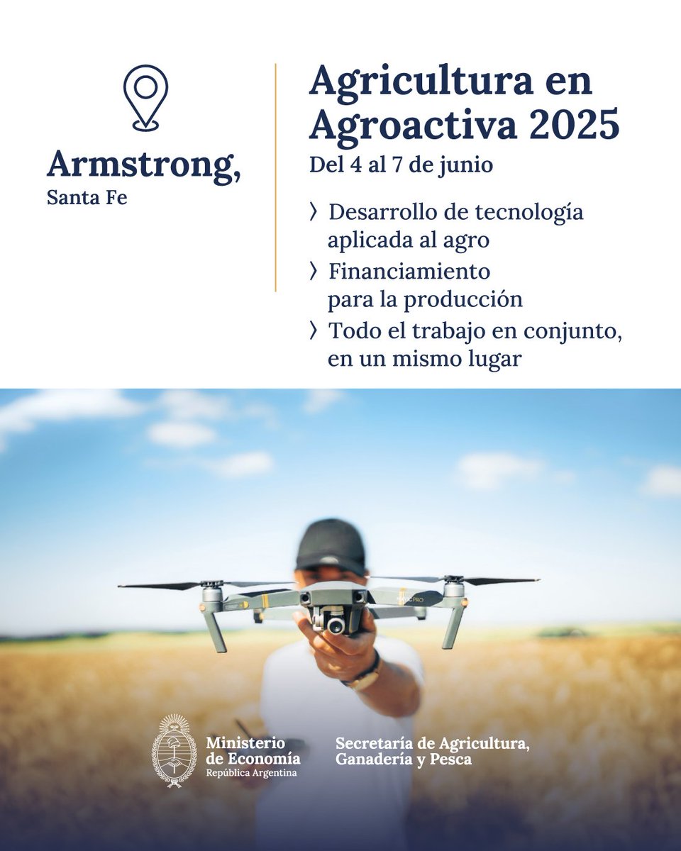 agriculturaar's tweet photo. Vení a conocer nuestro stand institucional donde te esperamos con todas las novedades para el sector: 

Tecnología aplicada al agro, nuevos financiamiento para la producción, innovación y agregado de valor. https://t.co/AwFW4B3Rlq