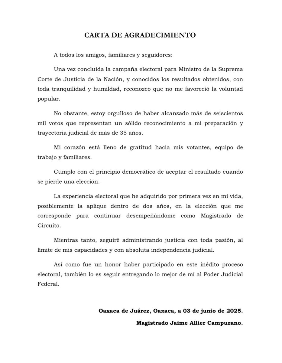 Carta de Agradecimiento