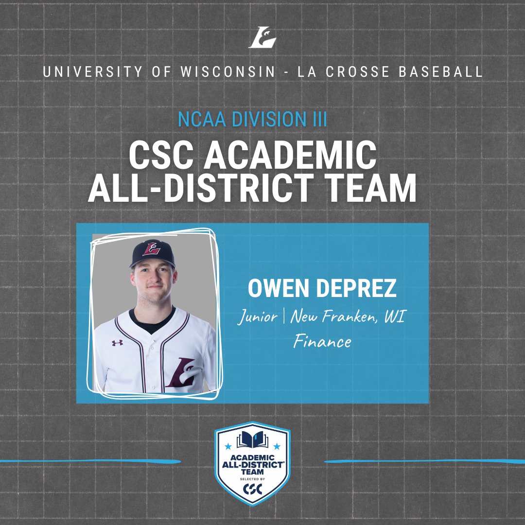 UWL Athletics (@uwlathletics) on Twitter photo Deprez Earns CSC Academic All-District Honors:
uwlathletics.com/news/2025/6/3/…
#asaneagle
<a href="/UWLAXBaseball/">UW-LACROSSE BASEBALL</a> Deprez Earns CSC Academic All-District Honors:
uwlathletics.com/news/2025/6/3/…
#asaneagle
<a href="/UWLAXBaseball/">UW-LACROSSE BASEBALL</a>