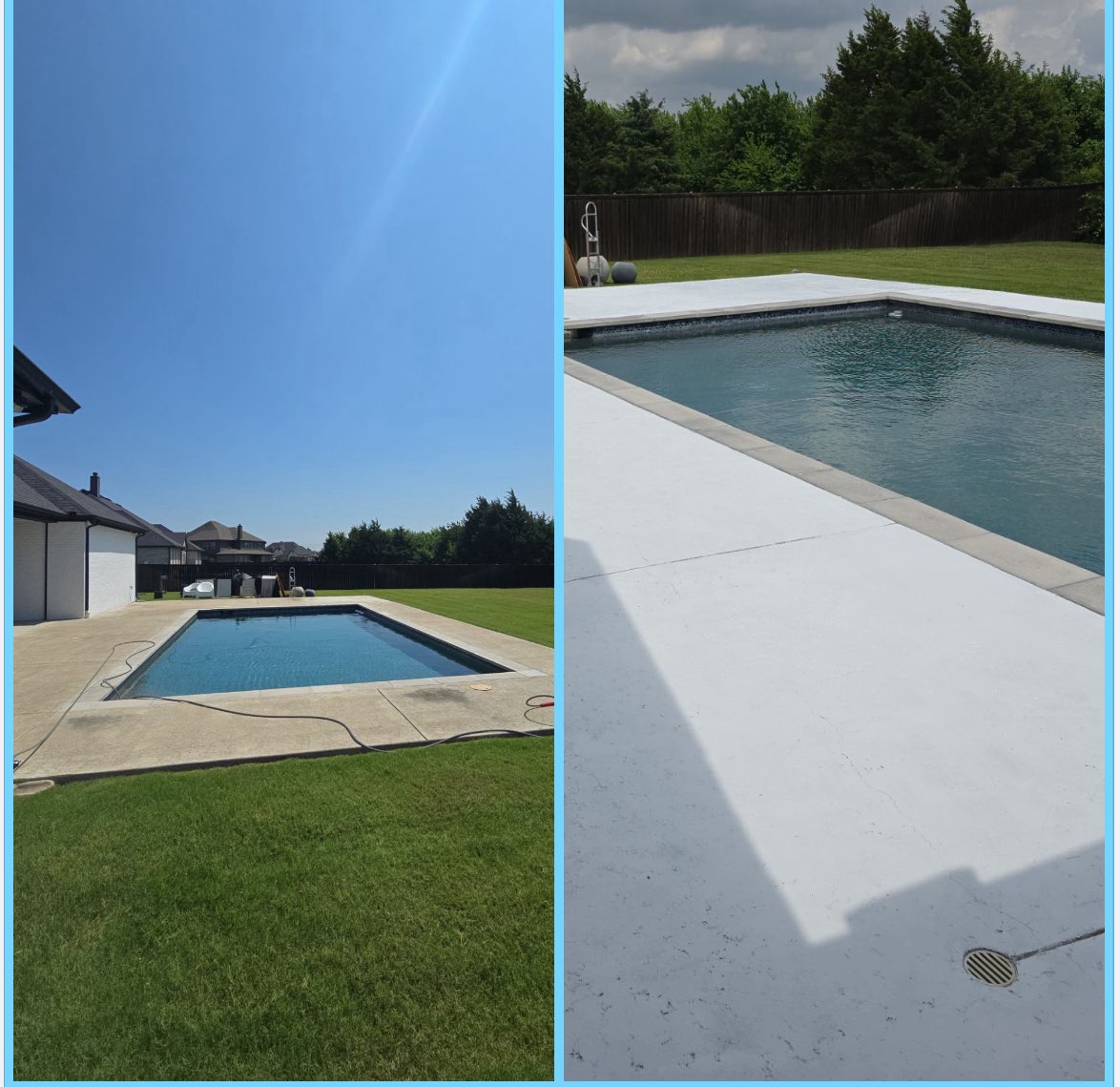 ARPWASH's tweet photo. Pool deck prep and seal in this nice white stain color.  What do ya think? https://t.co/0sTykaTfXL