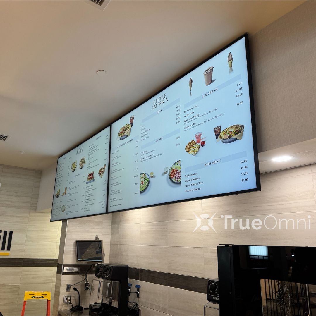 trueomni's tweet image. Just wrapped a solid install at Little America, WY! They’re now using TrueOmni screens as digital menu boards—easy updates, no reprints, and a modern guest experience.  
#TrueOmni #DigitalMenuBoards #SmartHospitality #LittleAmericaWY