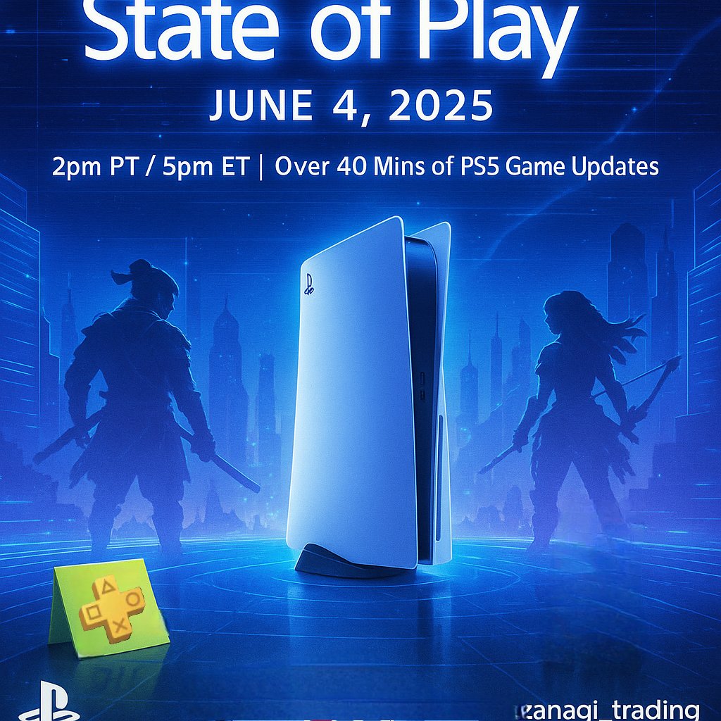 Xoppxo's tweet photo. PlayStation State of Play Tomorrow: June 4, 2025 – Don’t Miss It! 🎮 #StateOfPlay"                        PostSony’s State of Play hits June 4, 2025, at 2pm PT / 5pm ET / 11pm CEST (June 5, 6am JST)! 🚀 Expect over 40 mins of PS5 game updates, live on YouTube & Twitch.

 What reveals are you hoping for? 👀 #PS5 #GamingNews