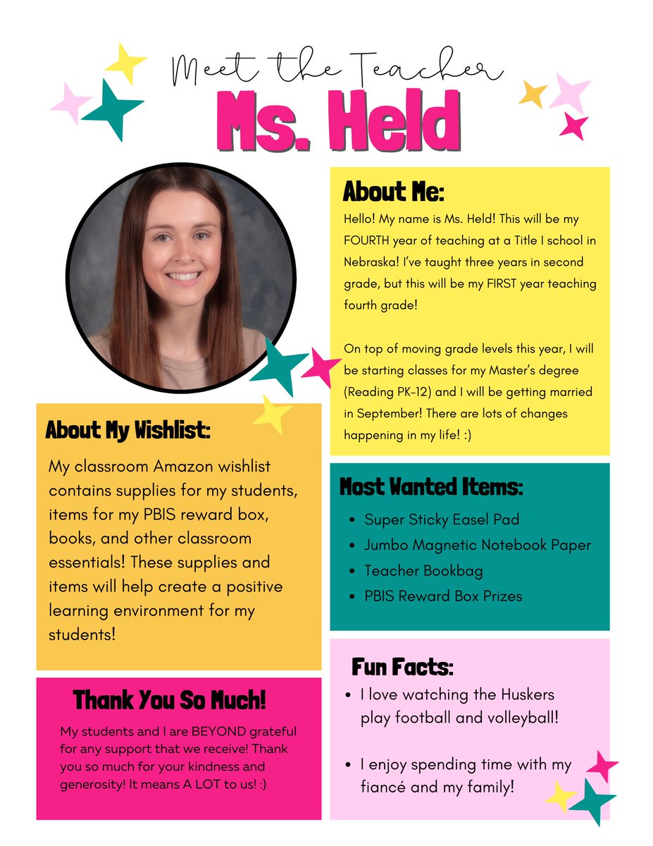 Teacher 📌 for 📌? CWD

I’m a fourth year teacher in Nebraska moving grade levels this year! My students and I would be FOREVER grateful for any support!🩷🥰 #clearthelist 

amazon.com/hz/wishlist/ls…