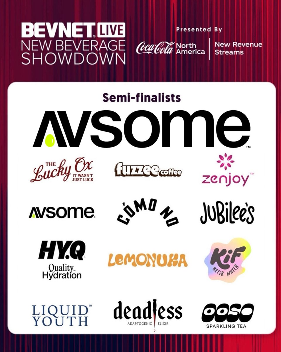 AVSOMEBrand's tweet image. Big News!!! We have been selected as a semifinalist in the @BevNET Live New Beverage Showdown—one of the beverage industry’s most competitive stages for emerging brands. 

📍 Catch us June 12–13 at BevNET Live in NYC #BevNETLive