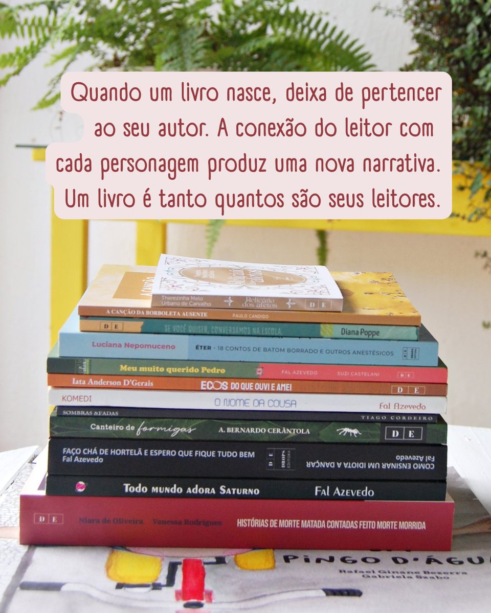 Quando um livro nasce, deixa de pertencer ao seu autor. A conexão do leitor com cada personagem produz uma nova narrativa.
Um livro é tanto quantos são seus leitores.