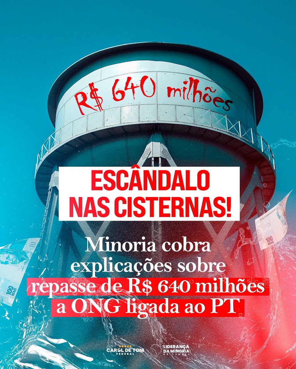 Queremos que o governo Lula explique os repasses milionários de R$ 640 milhões, feitos sem licitação, do Programa de Cisternas para a ONG ASA (Articulação no Semiárido Brasileiro), apontada por reportagens como historicamente ligada ao PT. Desde 2023, essa única entidade
