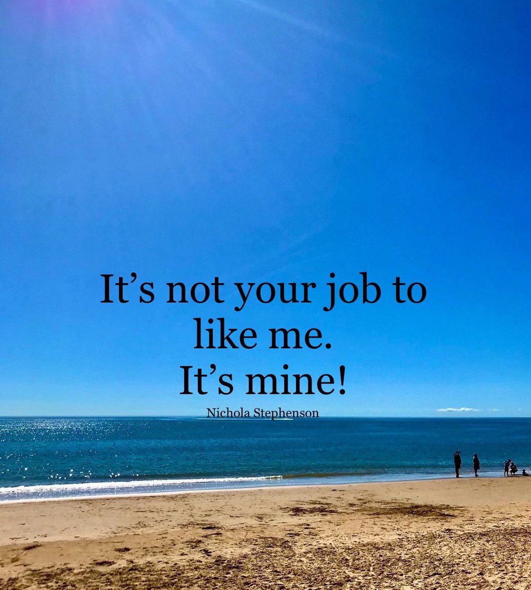 It’s not your job to like me. 
It’s mine! 😊

#positive #MentalHealth #mindset #joytrain #successtrain #quotes #thinkbigsundaywithmarsha #thrivetogether