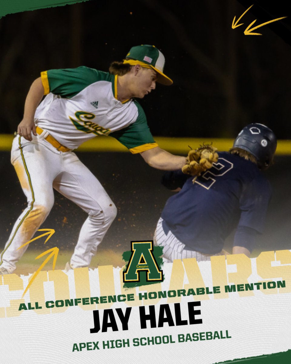 Congratulations to Jay Hale, All Conference Honorable Mention 
📸: @tim_ts_images
<a href="/ApexHighSchool/">Apex High School</a> <a href="/apexhsathletics/">Apex Athletics</a> @apexhbaseball