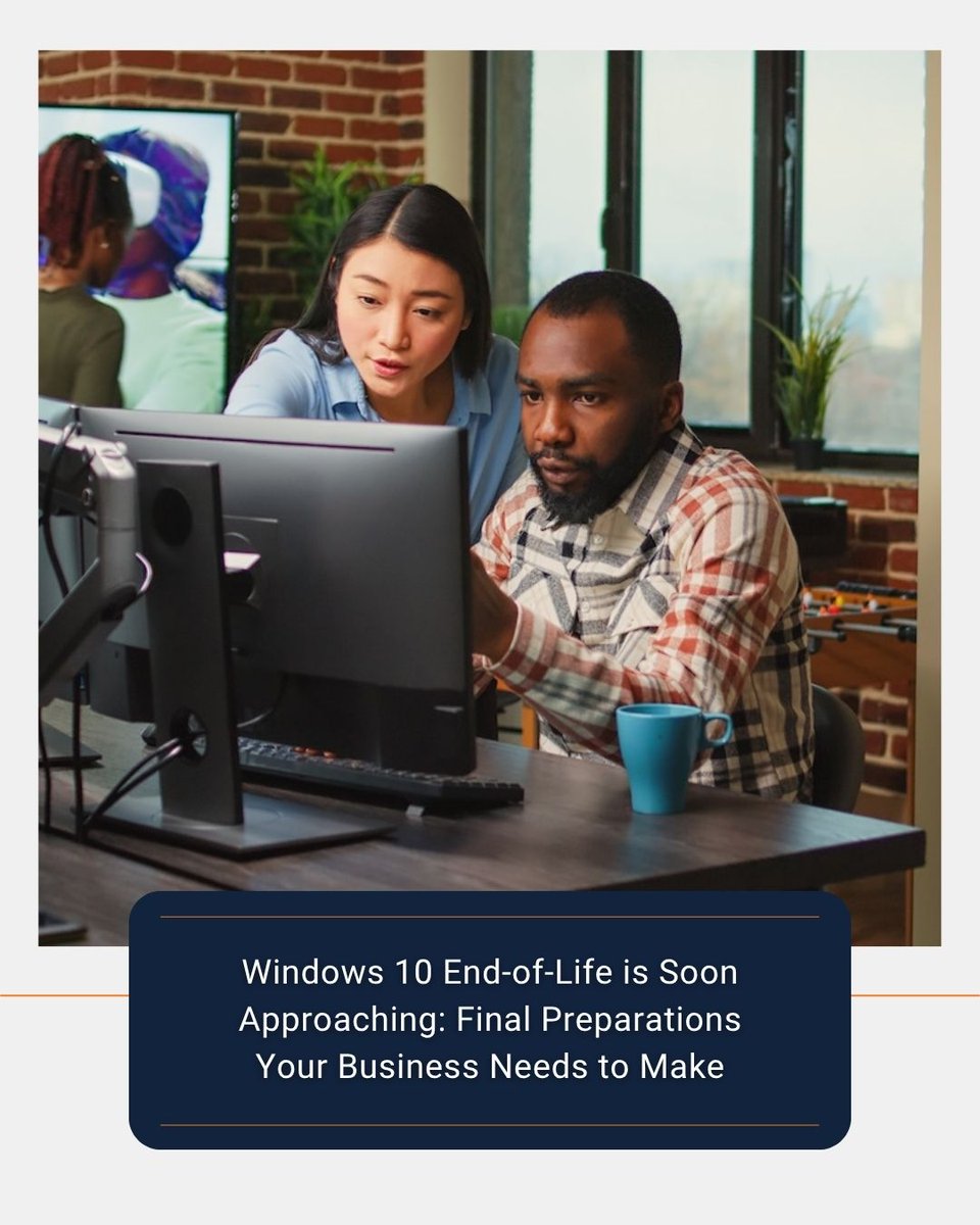 🚨 Time is running out for Windows 10! 🚨  

Microsoft has set October 14, 2025, as the official end-of-life date for Windows 10. If your business is still running on it, now's the time to take action. 
 
Don’t risk data breaches or vulnerabilities by sticking with an unsupported