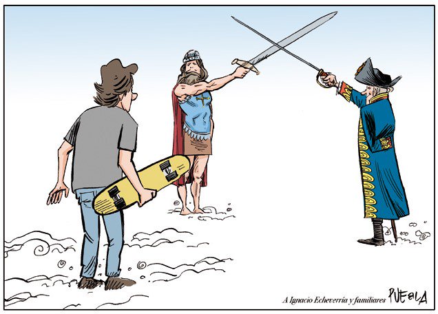 Hace 8 años, en Londres, un español fue asesinado cuando se enfrentó con su monopatín a unos terroristas islámicos.

Arriesgó su vida porque su cabeza le dijo que eso era lo correcto. Sin embargo, pocas cabezas suelen decir eso.

Honor. Siempre presente.