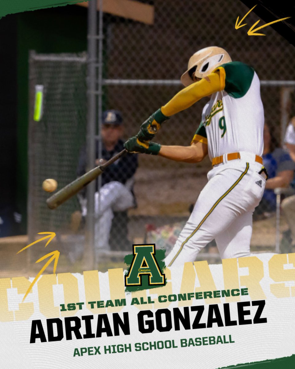 Congratulations to Adrian Gonzalez , 1st Team All Conference!
📸: @tim_ts_images
<a href="/ApexHighSchool/">Apex High School</a> <a href="/apexhsathletics/">Apex Athletics</a> @apexhbaseball