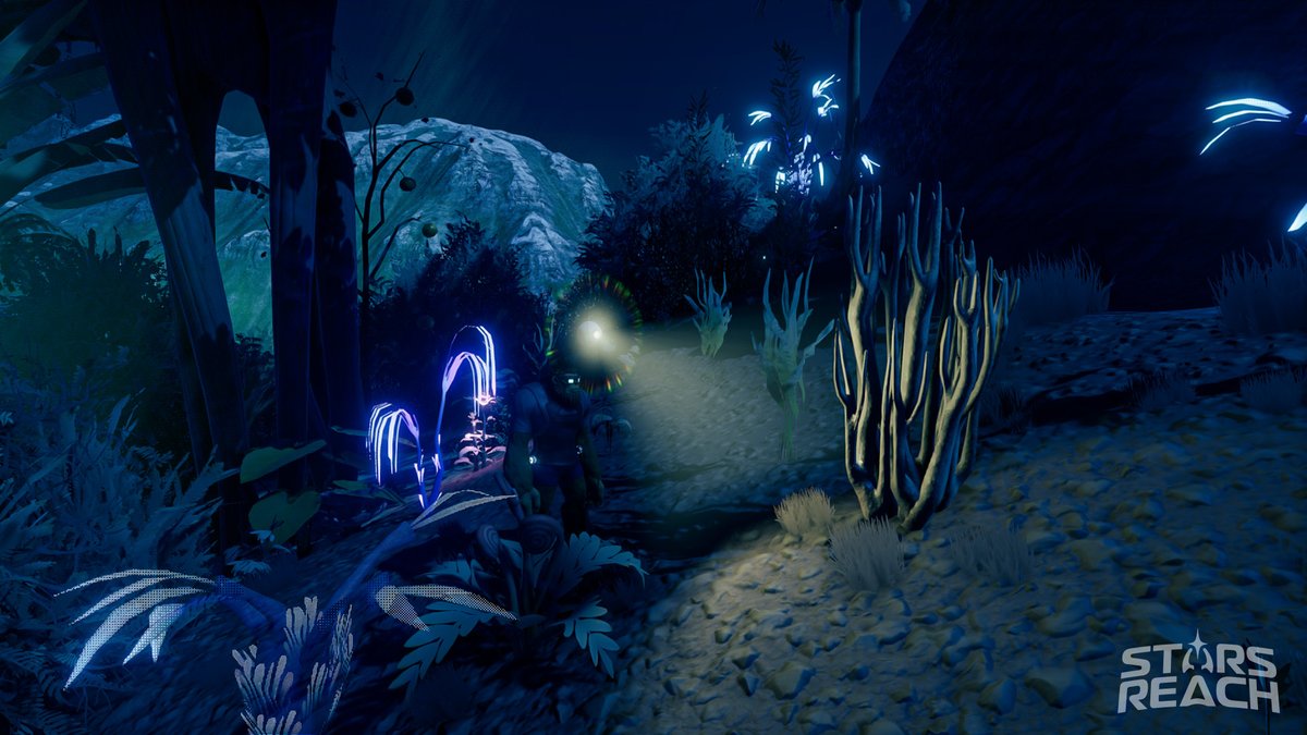 The Drone Light is your pathfinder in the darkest corners of Stars Reach.

From pitch-black caves to the darkest of nights, this hovering light keeps you one step ahead.

Want in early? Snag access now via late pledges on our store
starsreach.com/store