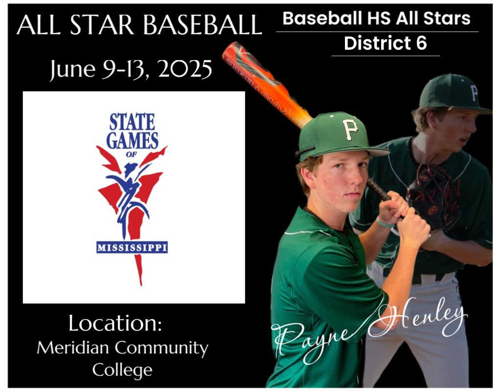 PisgahBaseball (@baseballpisgah) on Twitter photo Congratulations to Payne Henley for earning a spot on the District 6 All Star Team for the State Games of Mississippi! <a href="/paynehenley03/">Payne Henley</a> <a href="/StateGamesofMS/">State Games of MS</a> Congratulations to Payne Henley for earning a spot on the District 6 All Star Team for the State Games of Mississippi! <a href="/paynehenley03/">Payne Henley</a> <a href="/StateGamesofMS/">State Games of MS</a>
