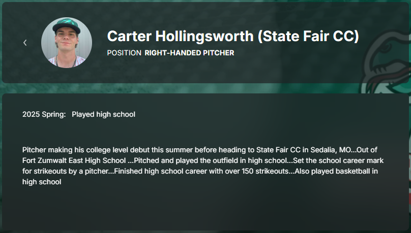 FZE Baseball (@fze_baseball) on Twitter photo Congrats to <a href="/CHollingsworth6/">Carter Hollingsworth</a> on signing to pitch for the <a href="/PLRiverDragons/">Alton River Dragons</a> this summer. Possible debut tonight at <a href="/ofallonbaseball/">O'Fallon Hoots</a> for our guy. Come out to support him. Game time at 6:35pm at Car Shield. Congrats to <a href="/CHollingsworth6/">Carter Hollingsworth</a> on signing to pitch for the <a href="/PLRiverDragons/">Alton River Dragons</a> this summer. Possible debut tonight at <a href="/ofallonbaseball/">O'Fallon Hoots</a> for our guy. Come out to support him. Game time at 6:35pm at Car Shield.