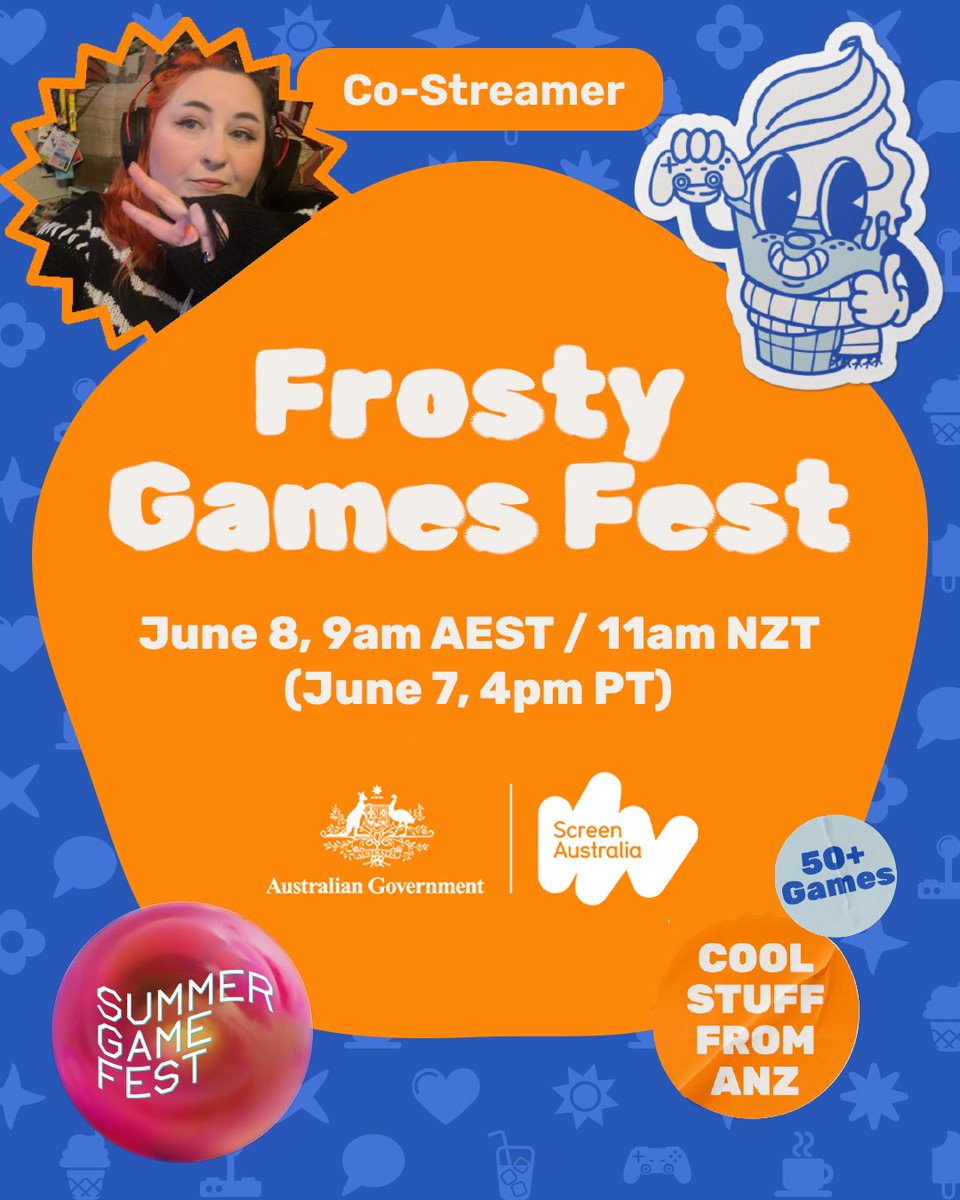 xhellokayla (she/they) (@xhellokayla) on Twitter photo I will officially be co-streaming <a href="/FrostyGamesFest/">Frosty Games Fest ๐ฆ</a>! Let's learn about some exciting new Australian and NZ game releases as part of #SummerGameFest
Excited to hang out and find some new games to play this Saturday, June 7th, at 7PM ET! ๐ฆ I will officially be co-streaming <a href="/FrostyGamesFest/">Frosty Games Fest ๐ฆ</a>! Let's learn about some exciting new Australian and NZ game releases as part of #SummerGameFest
Excited to hang out and find some new games to play this Saturday, June 7th, at 7PM ET! ๐ฆ