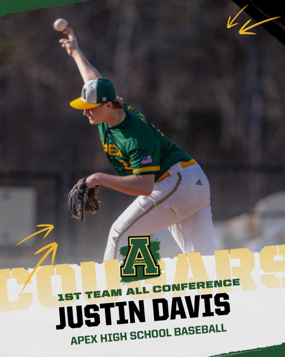 Congratulations to Justin Davis, 1st Team All Conference!
📸: @tim_ts_images
<a href="/ApexHighSchool/">Apex High School</a> <a href="/apexhsathletics/">Apex Athletics</a> @apexhbaseball