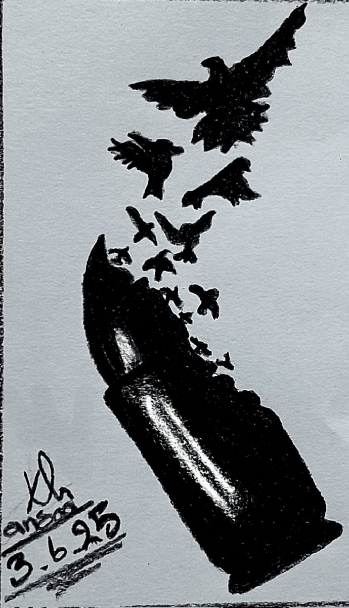 Oh bullet of war, please turn into a bird of peace💔😭