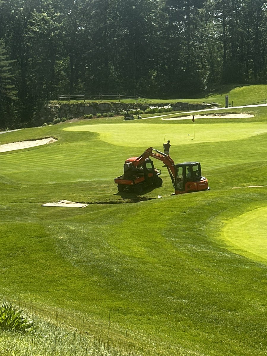 New safety fence added around the 14th tee and drainage work on 13 continues today <a href="/ShakerHills/">Shaker Hills C.C.</a>