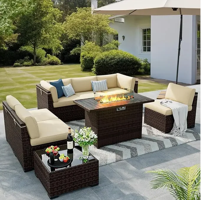GDealsonline's tweet photo. 8 Pieces Outdoor Patio Furniture Set with 44" Fire Pit Table
This incredible ensemble features a stylish rattan sectional, along with a stunning 44" gas fire pit table for unforgettable evenings
$561.68
https://t.co/SzeenzI6n9...
#outdoorfurniture #rattanwickerfurniture https://t.co/TgOXJOedKK