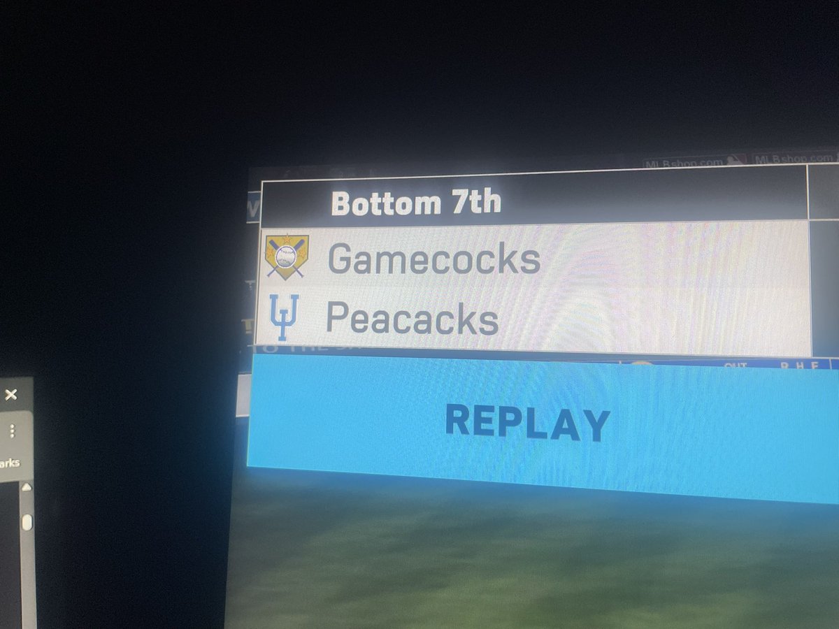 Dear <a href="/MLBTheShow/">MLB The Show</a> … Still wondering why I can’t have <a href="/UpperIowa/">UpperIowa</a> PEACOCKS as a team name but I can play the Gamecocks?