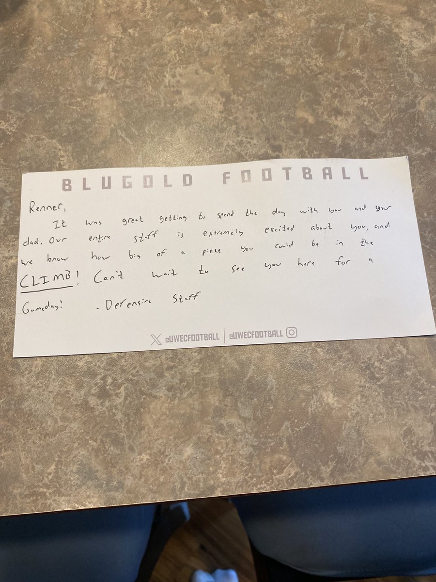 I appreciate the mail!! Can’t wait to get to a game day visit!! <a href="/UWECFootball/">Blugold Football</a> <a href="/CoachGrayvold/">Brady Grayvold</a> <a href="/CoachE_Blugolds/">Rob Erickson</a>