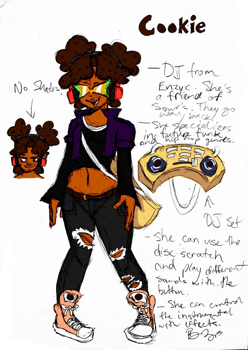 this is my flavor rave oc cookie based on cookies and cream ice cream she's a dj and a singer from enzync city and shes in love with umami