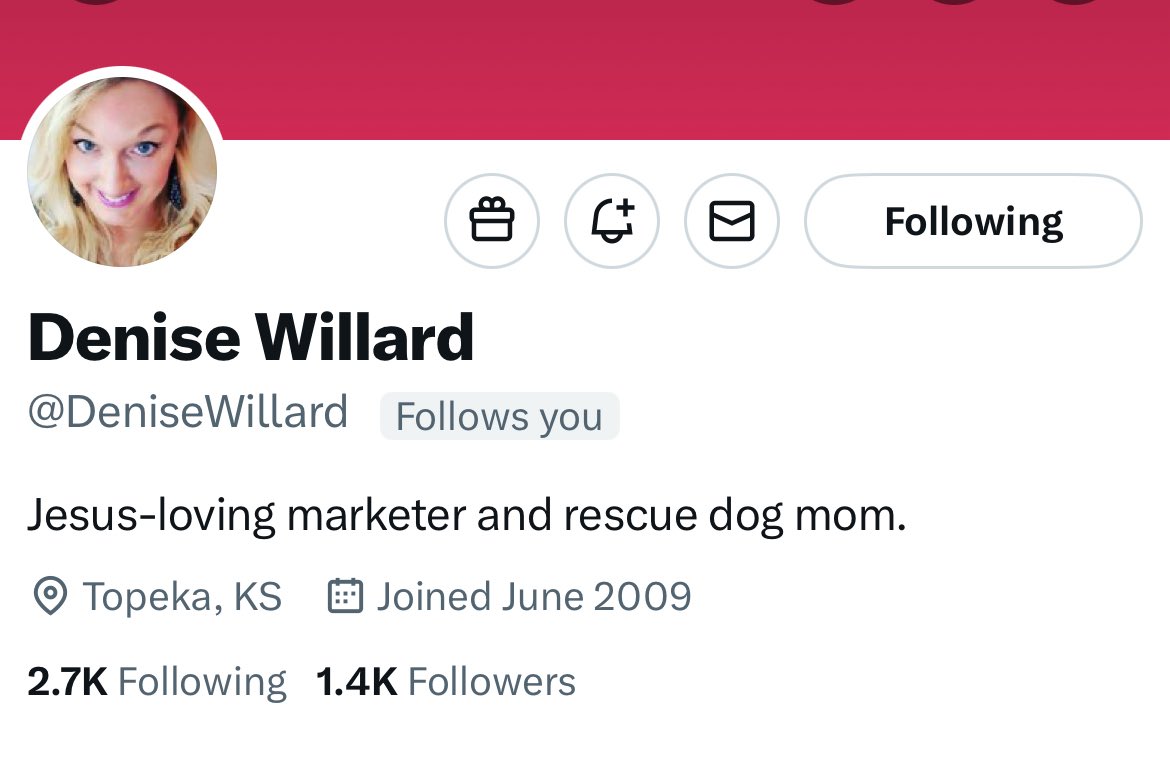 Christians please checkout <a href="/DeniseWillard/">Denise Willard</a> and FOLLOW today.