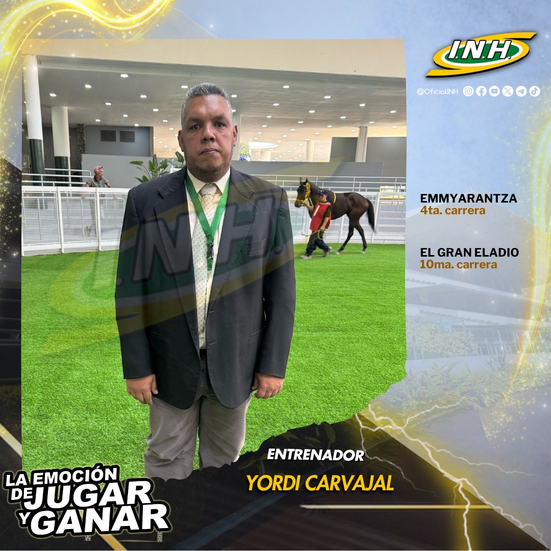 🏇 El entrenador, Yordi Carvajal tendrá 2️⃣ presentados en la reunión 21 del Hipódromo Internacional #LaRinconada 🐴. 

Participará en el  LXXI Clásico "Ejército Bolivariano" 🏆🏇🏻(Gr. II), con el caballo  "El Gran Eladio" 🏇🏻

#Hipismo