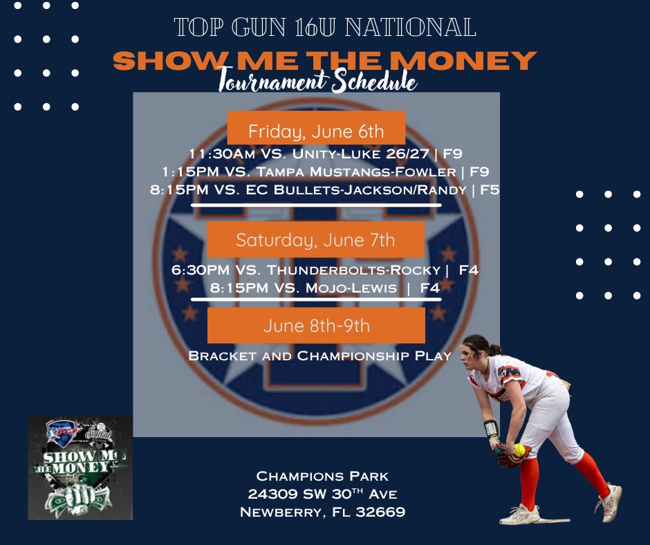 Molly Munson (@mollymunson_18) on Twitter photo So excited to be playing with <a href="/TGASciara/">Top Gun National 16</a> in Show Me the Money in Florida this weekend!!! Let’s go!!!
<a href="/topgun_skim/">Top Gun National 16u-SK</a> <a href="/TGA_Turner/">Top Gun National 18U</a> <a href="/SoftbalAmerica/">Softball America</a> <a href="/LineDsoftball/">Line Drive Media</a> <a href="/ExtraInningSB/">EXTRA INNING SOFTBALL</a> So excited to be playing with <a href="/TGASciara/">Top Gun National 16</a> in Show Me the Money in Florida this weekend!!! Let’s go!!!
<a href="/topgun_skim/">Top Gun National 16u-SK</a> <a href="/TGA_Turner/">Top Gun National 18U</a> <a href="/SoftbalAmerica/">Softball America</a> <a href="/LineDsoftball/">Line Drive Media</a> <a href="/ExtraInningSB/">EXTRA INNING SOFTBALL</a>