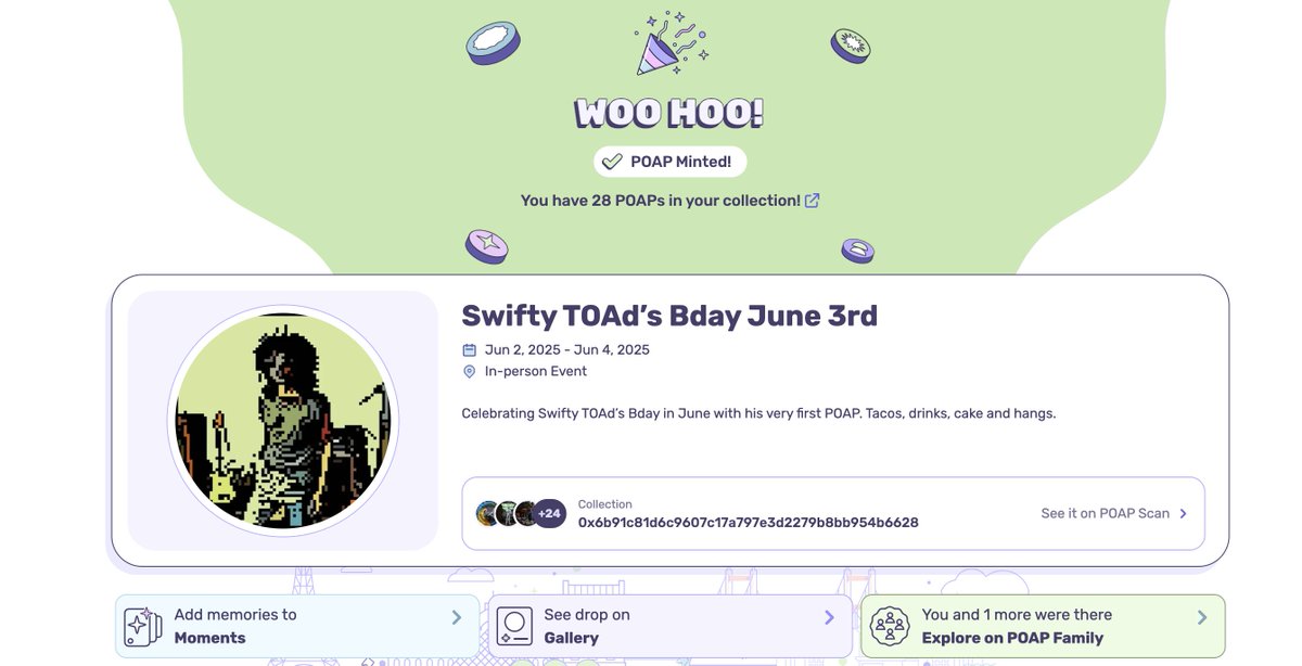 iraxlab's tweet image. Happy Birthday dear @zxzynl! 🎉
So lovely celebrating with you for the second year in @Spatial_io — thank you for the beautiful POAP! ✨💖
#iraxlab #SpatianGuide #Irule02 #Metaverse #Spatial #SwiftyBirthday #POAP